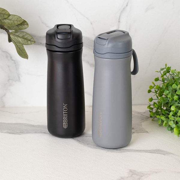 Buy H2O Splash 600 ML Hot & Cold Thermos Water Bottle (Black & Grey) - Set Of Two Bottle from Vaaree