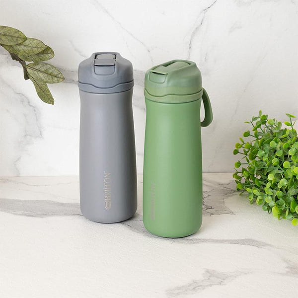 Bottle - H2O Splash 600 ML Hot & Cold Thermos Water Bottle (Grey & Green) - Set Of Two