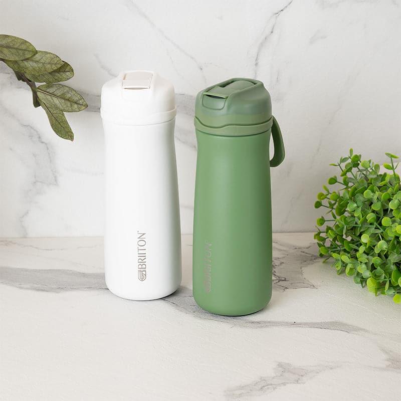 Buy H2O Splash 600 ML Hot & Cold Thermos Water Bottle (White & Green) - Set Of Two Bottle from Vaaree