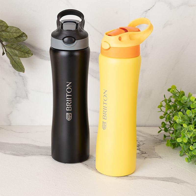 Buy Handy Quench 750 ML Hot & Cold Thermos Water Bottle (Black & Yellow) - Set Of Two Bottle from Vaaree