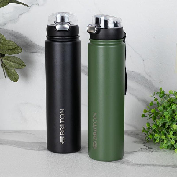 Bottle - Harpo Sip 750 ML Hot & Cold Thermos Water Bottle (Black & Green) - Set Of Two
