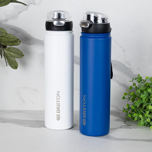Bottle - Harpo Sip 750 ML Hot & Cold Thermos Water Bottle (White & Blue) - Set Of Two