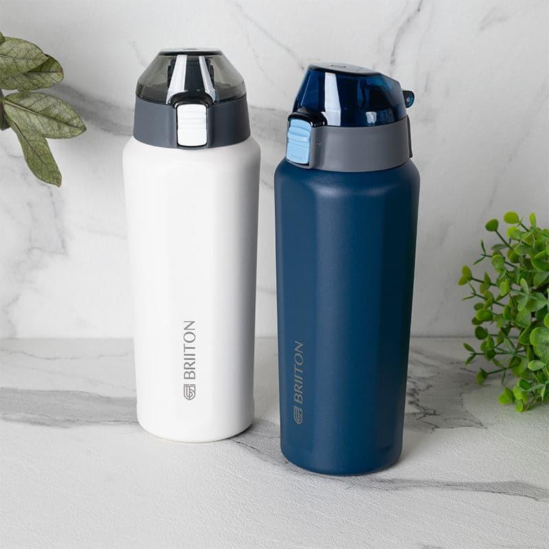 Bottle - Hydra Hue 650 ML Hot & Cold Thermos Water Bottle (White & Blue) - Set Of Two