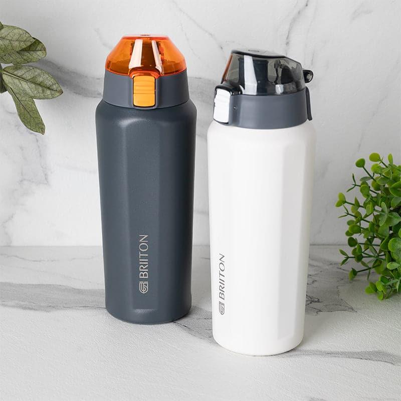 Bottle - Hydra Hue 650 ML Hot & Cold Thermos Water Bottle (White & Grey) - Set Of Two