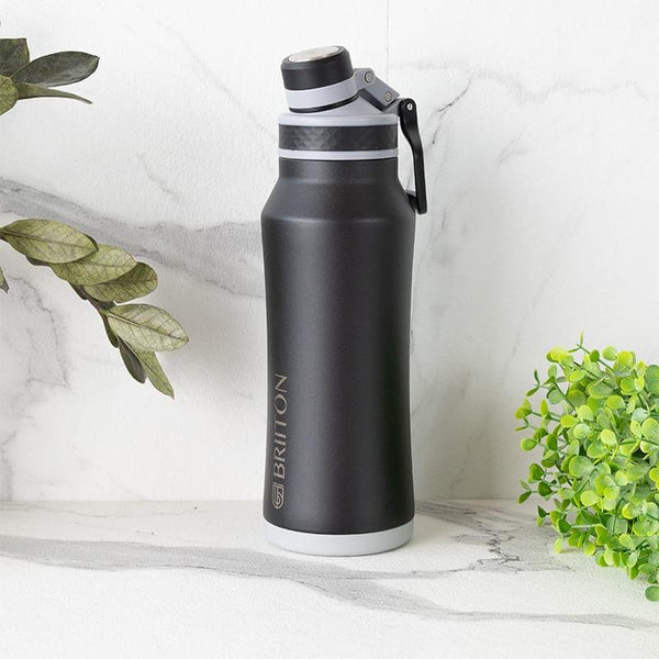 Bottle - Hydrate Wonder Hot & Cold Thermos Water Bottle (Black) - 1000 ML