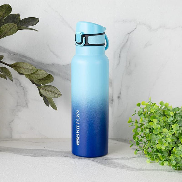 Bottle - Hydro Chic Hot & Cold Thermos Water Bottle (Light Blue & Dark Blue) - 750 ML