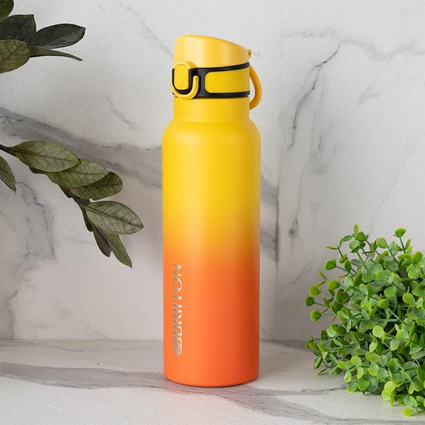Bottle - Hydro Chic Hot & Cold Thermos Water Bottle (Yellow & Orange) - 750 ML