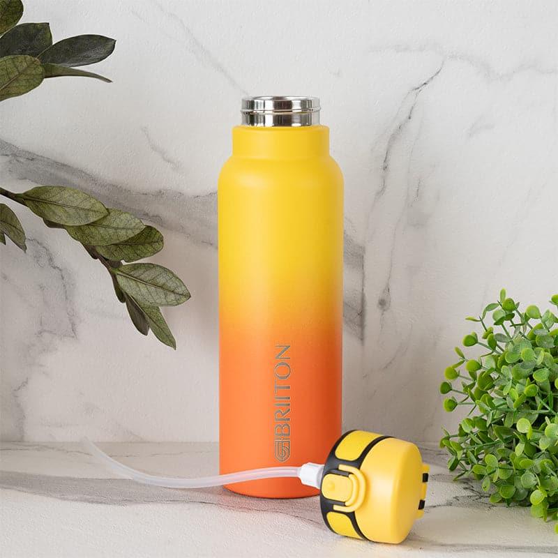 Bottle - Hydro Chic Hot & Cold Thermos Water Bottle (Yellow & Orange) - 750 ML