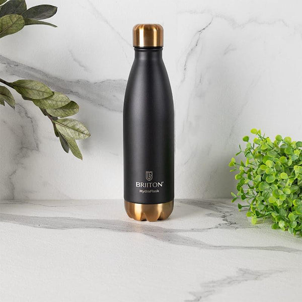 Bottle - Hydro Halo Hot & Cold Thermos Water Bottle (Black) - 500 ML