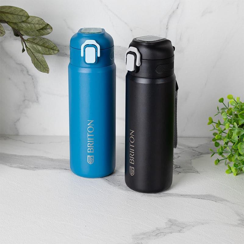 Buy Hydro Harbor 650 ML Hot & Cold Thermos Water Bottle (Black & Blue) - Set Of Two Bottle from Vaaree