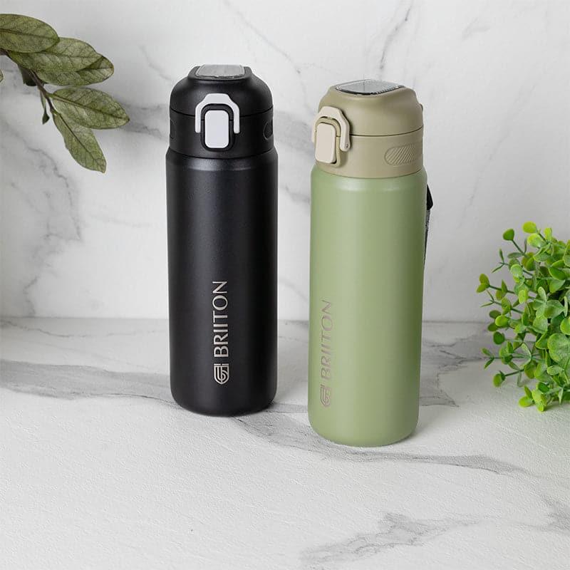 Buy Hydro Harbor 650 ML Hot & Cold Thermos Water Bottle (Green & Black) - Set Of Two Bottle from Vaaree