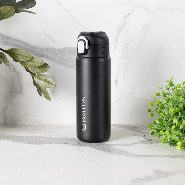 Bottle - Hydro Harbor Hot & Cold Thermos Hot & Cold Thermos Water Bottle (Black) - 650 ML