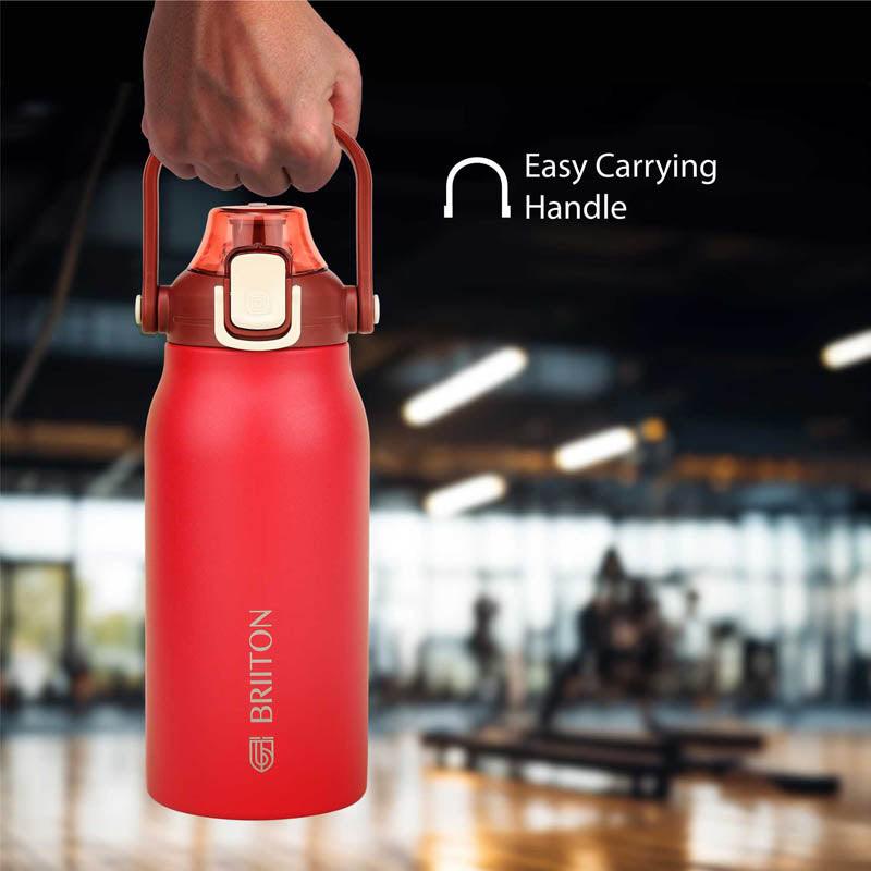 Buy Hydro Harmony 1300 ML Hot & Cold Thermos Water Bottle (Black & Red) - Set Of Two Bottle from Vaaree