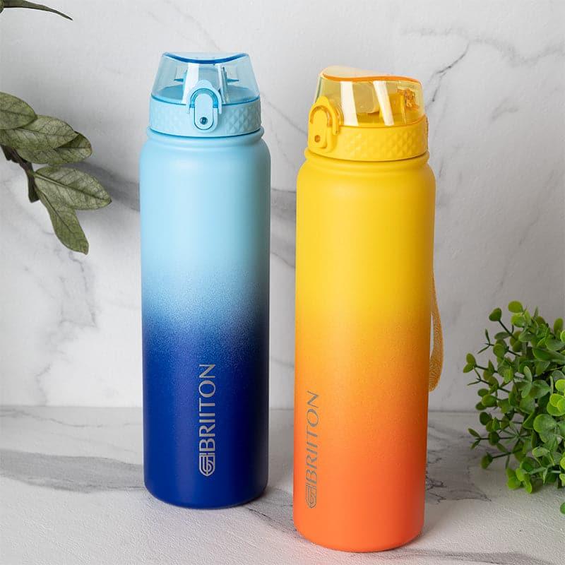 Buy Hydrona 1000 ML Hot & Cold Thermos Water Bottle (Blue & Yellow) - Set Of Two Bottle from Vaaree