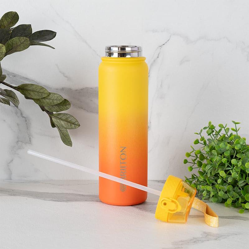 Buy Hydrona 1000 ML Hot & Cold Thermos Water Bottle (Blue & Yellow) - Set Of Two Bottle from Vaaree