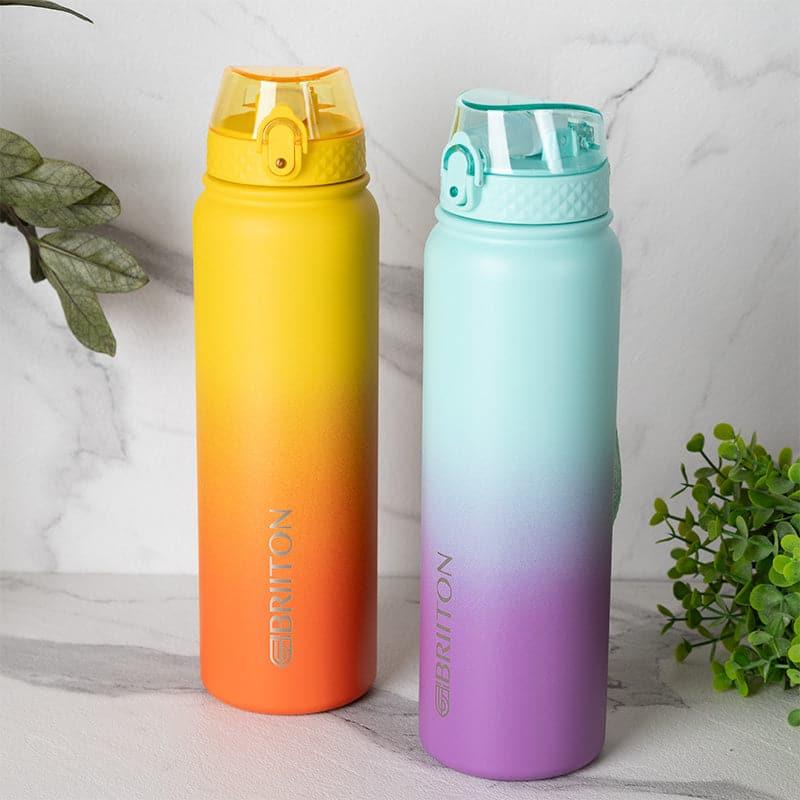 Buy Hydrona 1000 ML Hot & Cold Thermos Water Bottle (Purple & Yellow) - Set Of Two Bottle from Vaaree