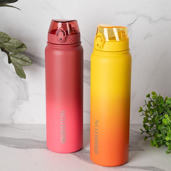 Buy Hydrona 1000 ML Hot & Cold Thermos Water Bottle (Yellow & Red) - Set Of Two Bottle from Vaaree