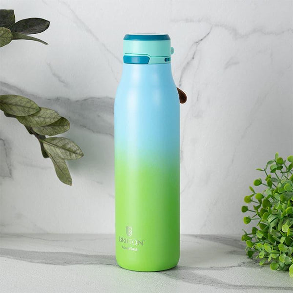 Bottle - Juno Sip Hot & Cold Thermos Water Bottle (Green & Light Blue) - 750 ML