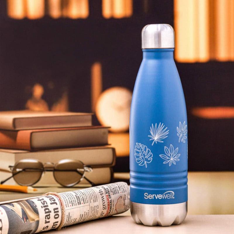 Bottle - Leafy Leap Hot & Cold Thermos Bottle (Blue) - 500 ML