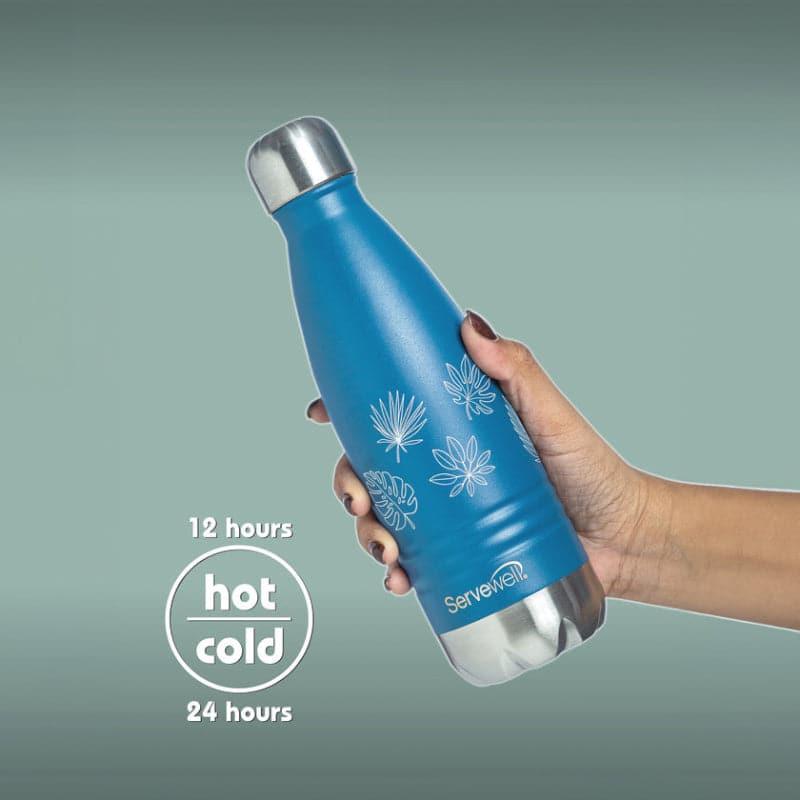 Bottle - Leafy Leap Hot & Cold Thermos Bottle (Blue) - 500 ML