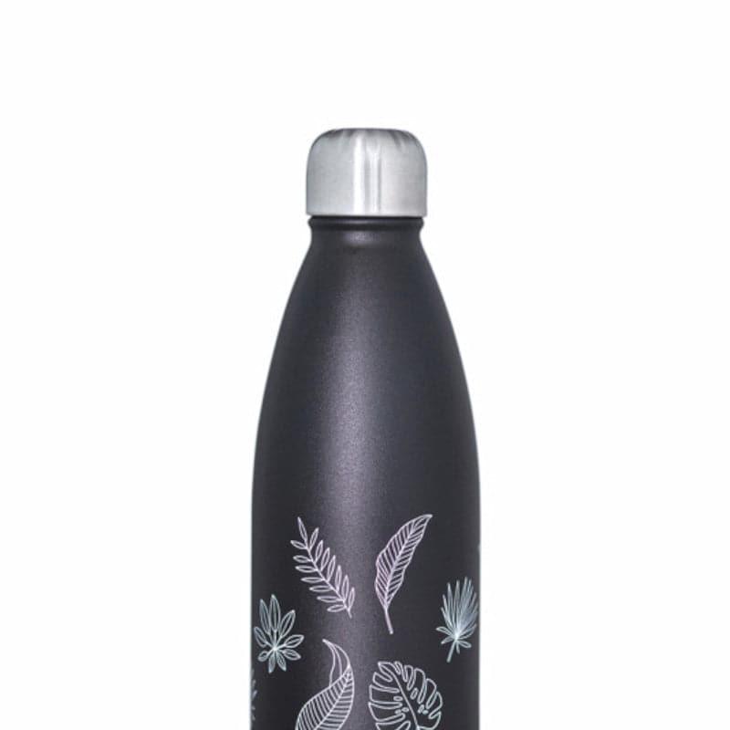 Bottle - Leafy Mate Hot & Cold Thermos Bottle (Black) - 750 ML