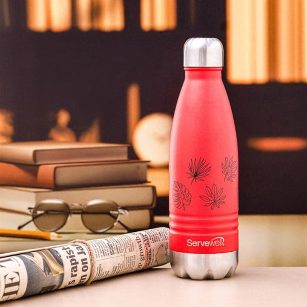 Buy Leafy Mate Hot & Cold Thermos Bottle (Red) - 500 ML Bottle from Vaaree