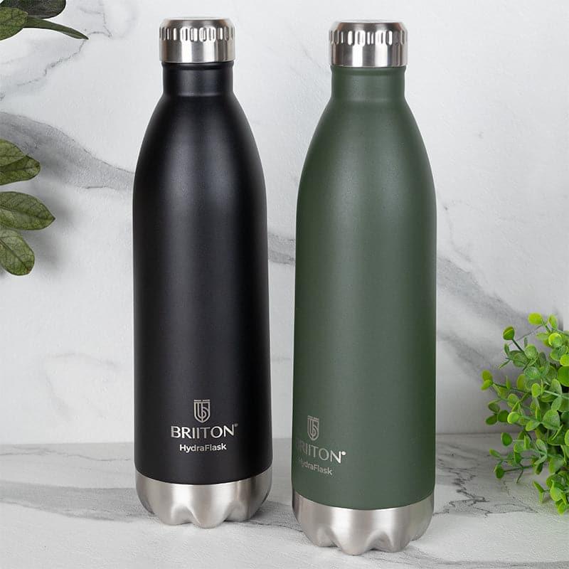 Bottle - Lerda 750 ML Hot & Cold Thermos Water Bottle (Black & Green) - Set Of Two