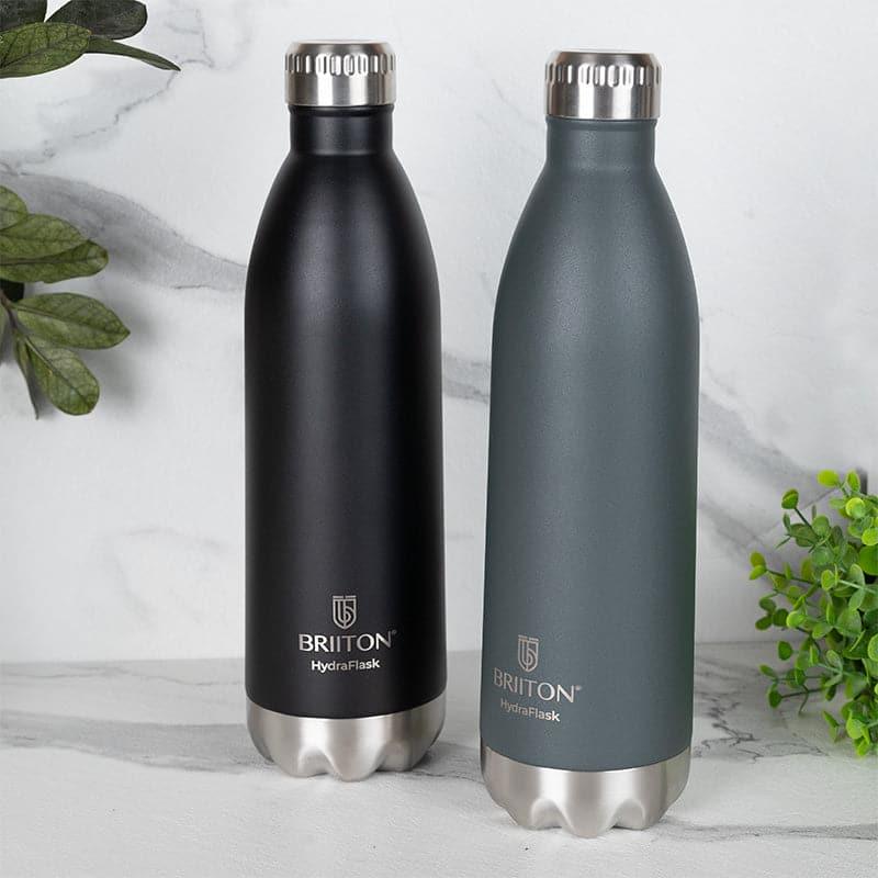 Buy Lerda 750 ML Hot & Cold Thermos Water Bottle (Black & Grey) - Set Of Two Bottle from Vaaree