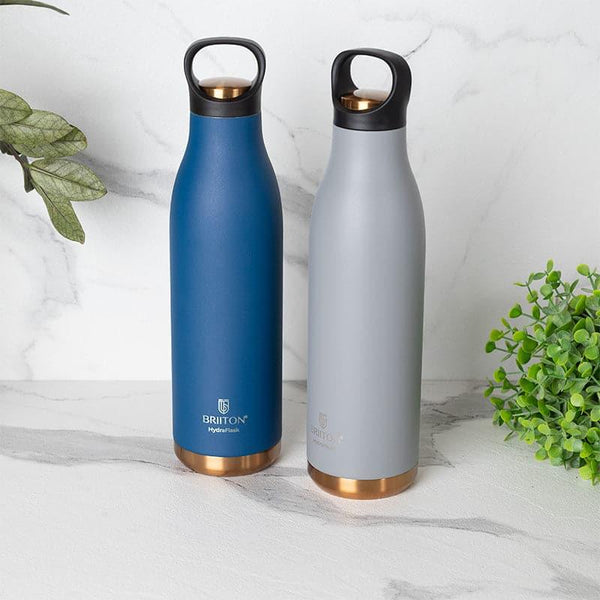 Buy Liquid Muse 750 ML Hot & Cold Thermos Water Bottle (Grey & Blue) - Set Of Two Bottle from Vaaree