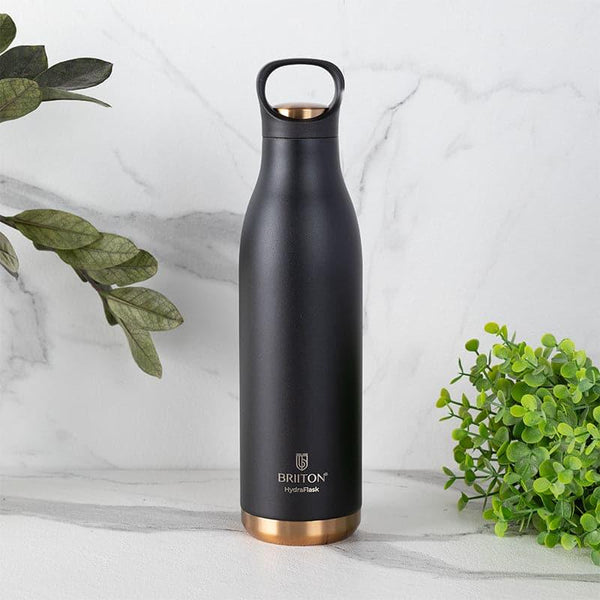 Bottle - Liquid Muse Hot & Cold Thermos Water Bottle (Black) - 750 ML