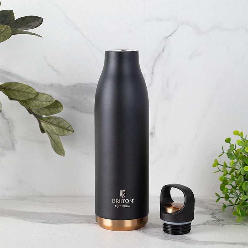 Bottle - Liquid Muse Hot & Cold Thermos Water Bottle (Black) - 750 ML