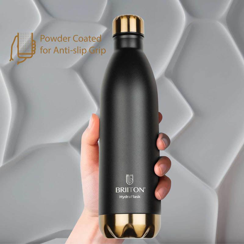 Bottle - Melta Sip Hot & Cold Thermos Water Bottle (Black) - 1000 ML