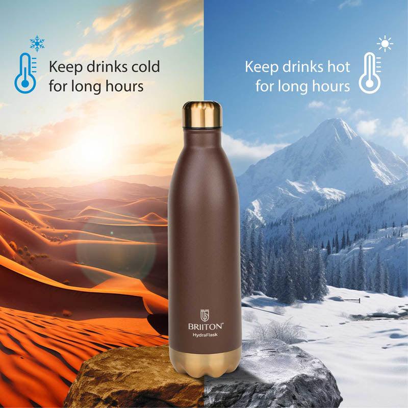 Buy Melta Sip Hot & Cold Thermos Water Bottle (Brown) - 1000 ML Bottle from Vaaree