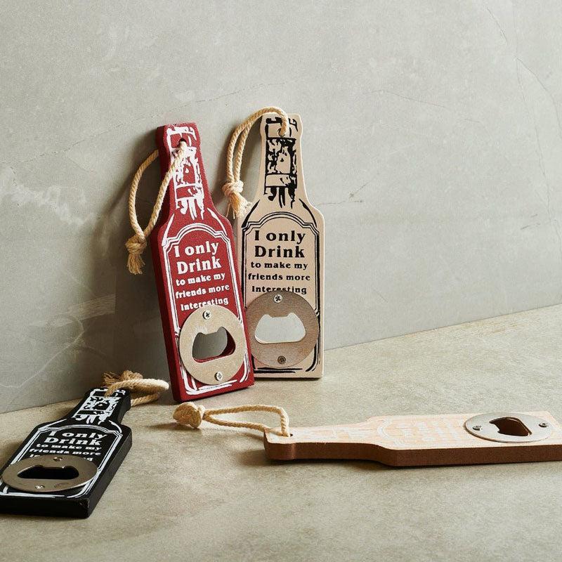 Buy Drink To Make Friends Bottle Opener (Beige) - Set Of Two Barware Tools & Sets from Vaaree