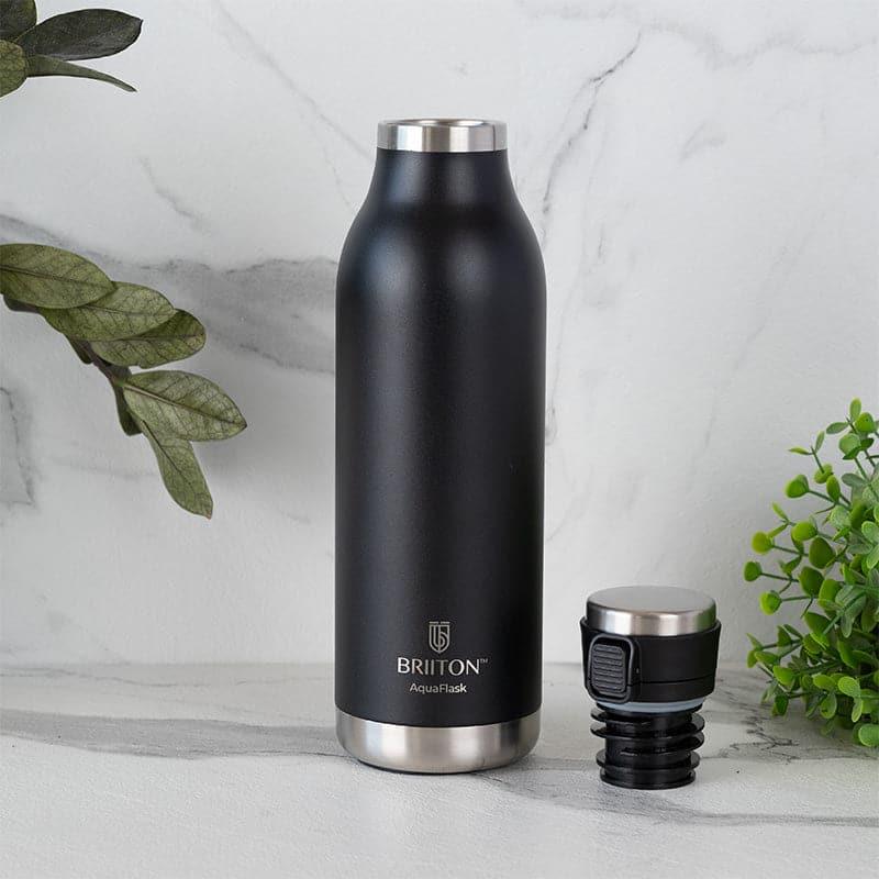 Bottle - Pristine Sip Hot & Cold Thermos Water Bottle (Black) - 750 ML