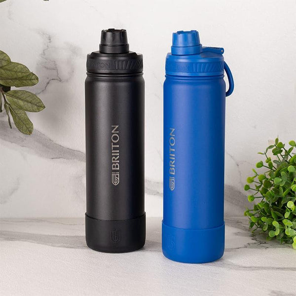 Buy Quench Chic 750 ML Hot & Cold Thermos Water Bottle (Black & Blue) - Set Of Two Bottle from Vaaree