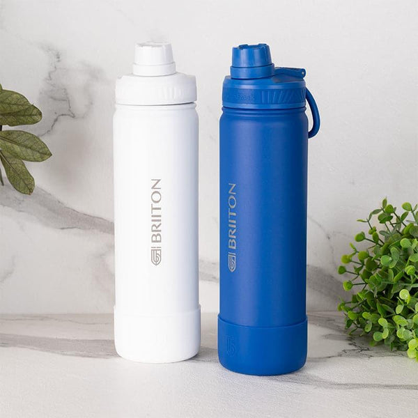 Buy Quench Chic 750 ML Hot & Cold Thermos Water Bottle (White & Blue) - Set Of Two Bottle from Vaaree