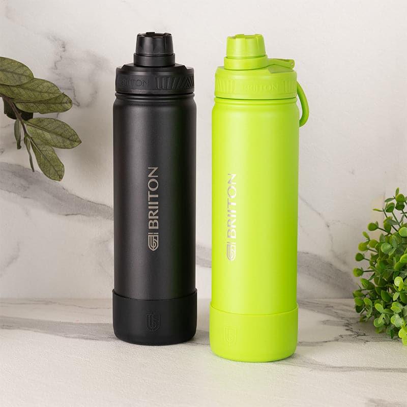 Buy Quench Pal 750 ML Hot & Cold Thermos Water Bottle (Black & Green) - Set Of Two Bottle from Vaaree