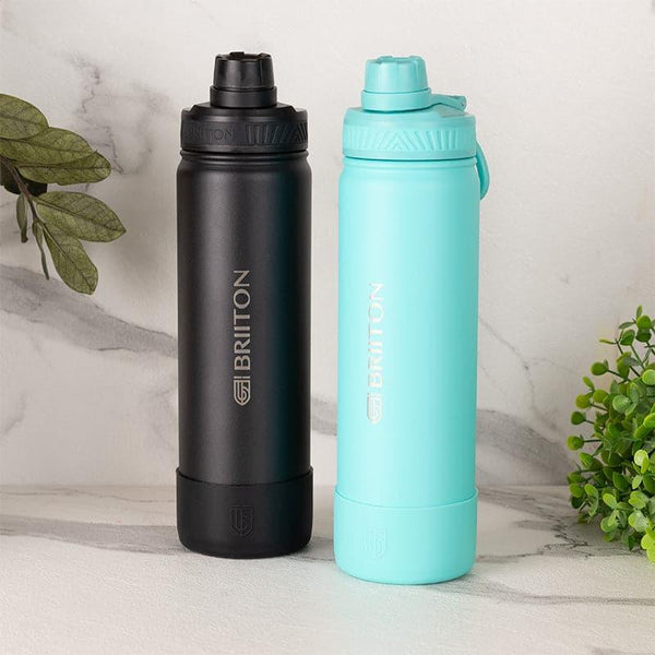 Buy Quench Pal 750 ML Hot & Cold Thermos Water Bottle (Black & Sky Blue) - Set Of Two Bottle from Vaaree