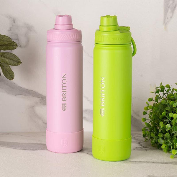 Bottle - Quench Pal 750 ML Hot & Cold Thermos Water Bottle (Pink & Green) - Set Of Two