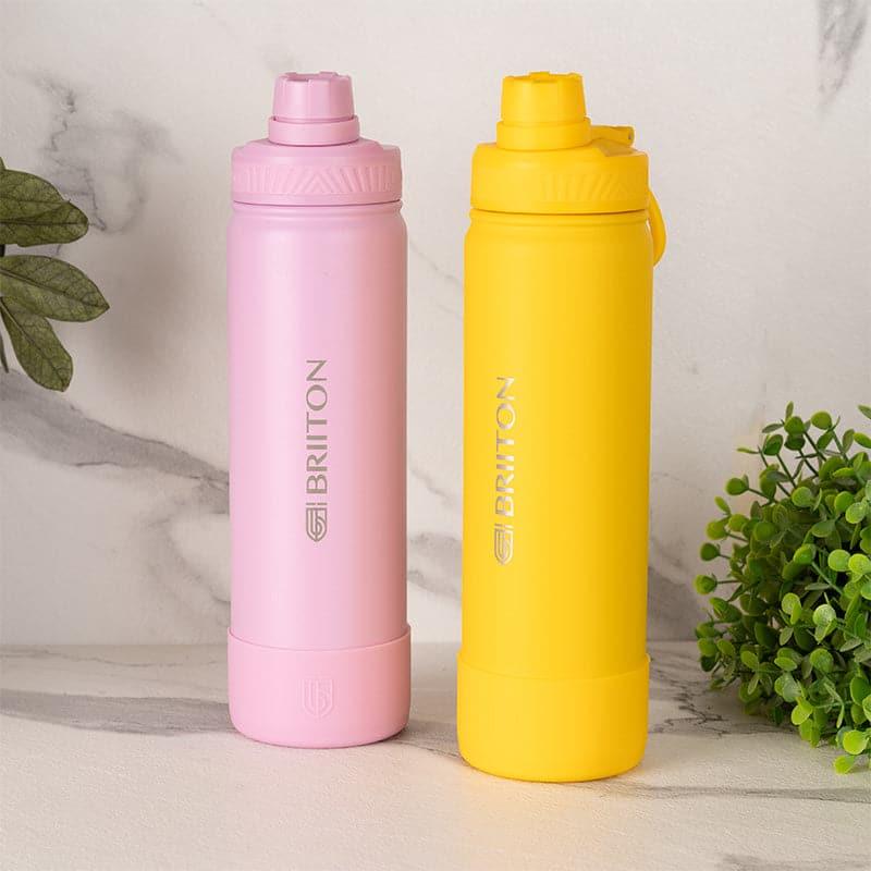 Buy Quench Pal 750 ML Hot & Cold Thermos Water Bottle (Pink & Yellow) - Set Of Two Bottle from Vaaree