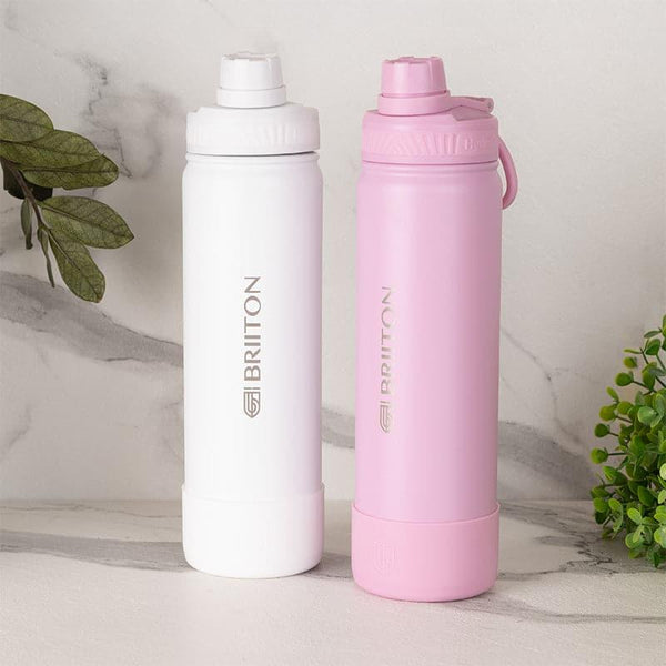 Bottle - Quench Pal 750 ML Hot & Cold Thermos Water Bottle (White & Pink) - Set Of Two