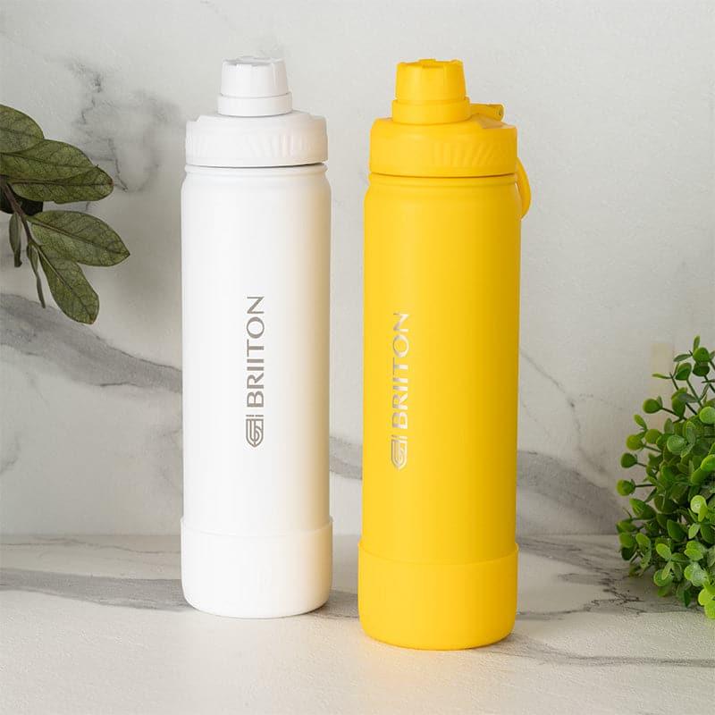 Buy Quench Pal 750 ML Hot & Cold Thermos Water Bottle (White & Yellow) - Set Of Two Bottle from Vaaree