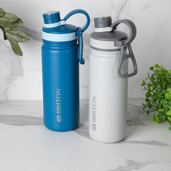 Bottle - Savour Sip 750 ML Hot & Cold Thermos Water Bottle (Grey & Blue) - Set Of Two