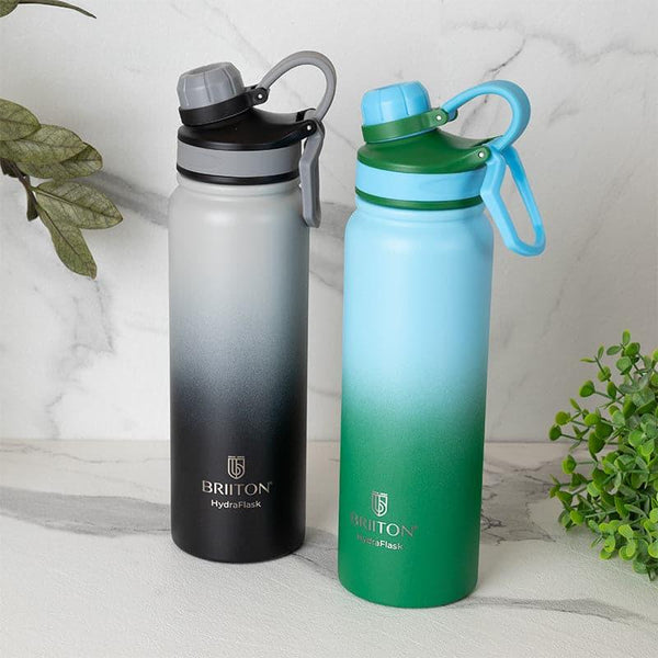 Bottle - Serene Sip 800 ML Hot & Cold Thermos Water Bottle (Black & Green) - Set Of Two