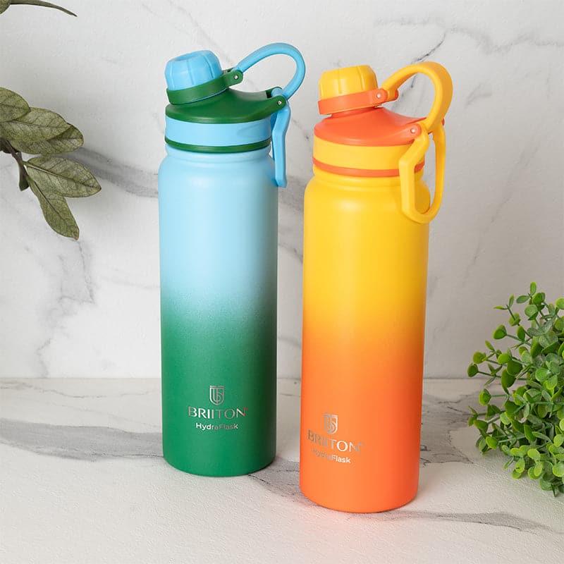 Bottle - Serene Sip 800 ML Hot & Cold Thermos Water Bottle (Green & Yellow) - Set Of Two