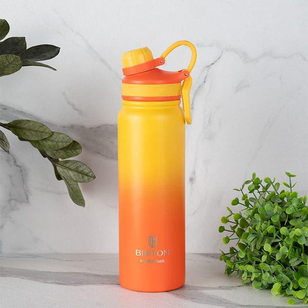 Bottle - Serene Sip Hot & Cold Thermos Water Bottle (Yellow & Orange) - 800 ML
