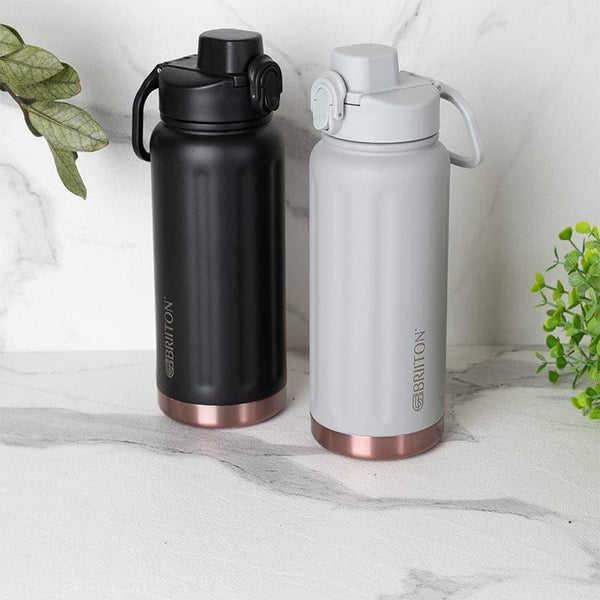 Buy Sip Bliss 750 ML Hot & Cold Thermos Water Bottle (Black & Grey) - Set Of Two Bottle from Vaaree