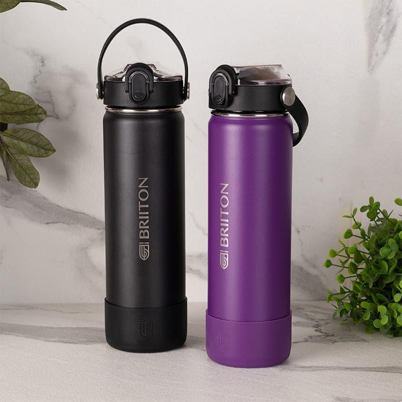 Buy Sip Master 750 ML Water Bottle (Black & Purple) - Set Of Two Bottle from Vaaree