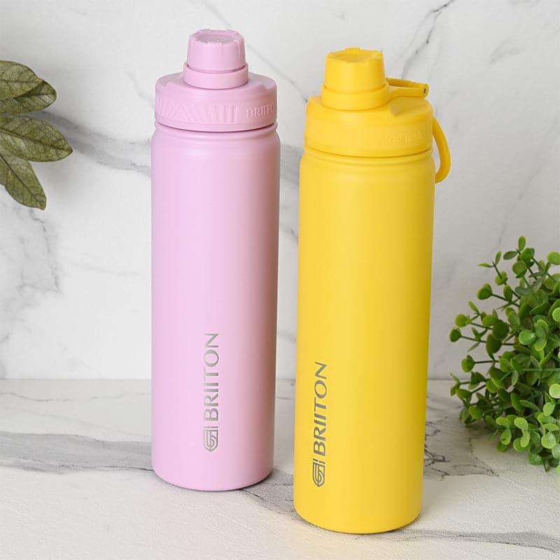 Buy Sip Slay 750 ML Hot & Cold Thermos Water Bottle (Pink & Yellow) - Set Of Two Bottle from Vaaree